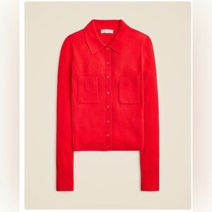 J. Crew Collared button-up sweater in merino wool blend, size M NWOT